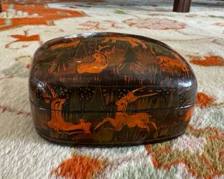 Safari Themed Carved Wood Box. Photo 2 of 2. 