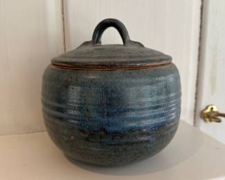 Glazed Ceramic Lidded Pot. Photo 1 of 2. 