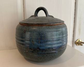 Glazed Ceramic Lidded Pot. Photo 1 of 2.