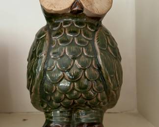 Glazed Ceramic Owl Figurine. Photo 1 of 2. 