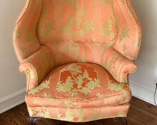 Vintage Ornate Wing Back Chair. Photo 1 of 5.