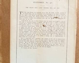 Sir Leslie Matthew Ward 'Spy' (1851-1922), The Right Hon. Lord Brooke. Photo 2 of 2.