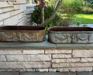Cast Iron Planters - 2 Available. 