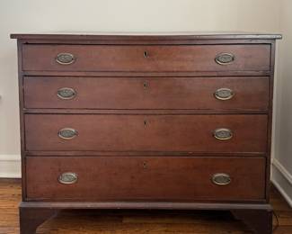 Vintage 4-Drawer Chest of Drawers with Brass Pulls. Photo 1 of 2. 