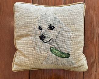 Needlepoint Poodle Pillow.