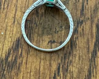 White Gold Emerald Ring. Photo 2 of 2. 