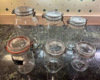 Glass Storage Jars With Hinged Locking Lids
