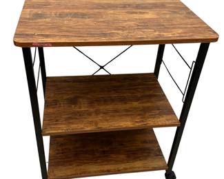 Kitchen Utility Storage Cart Pressed Wood Metal