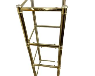 Brass Glass 4 Shelf Shelving Unit Display