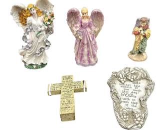 Resin Angel Figures Religious Phrases Decor