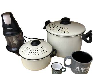 Pasta Pot White Ninja Chopper Happy Camper Alaska Mugs