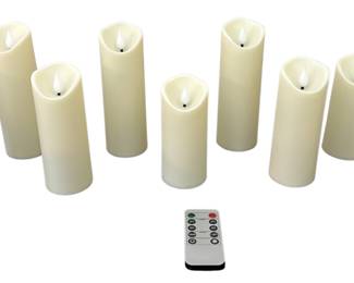 Lot 9 Flameless Pillar Candles Battery Operated & Remote Control