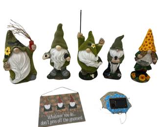 Moss Covered Gnomes Yard Garden Figures Statues Solar