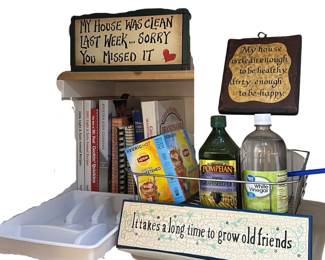 Cookbooks Sealed Olive Oil Vinegar Housework Signs