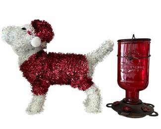 Christmas Dog Tinsel & Hummingbird Feeder