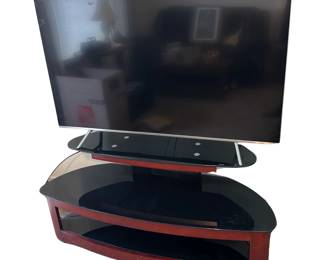 Samsung 2017 55" 8 Series Smart TV & Black Glass Base Stand Shelves