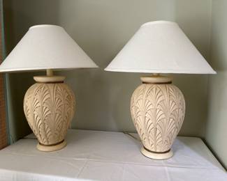 Pair of pottery lamps