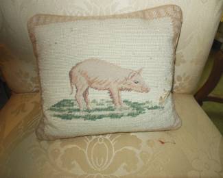 Petite needle point down filled pillow.
