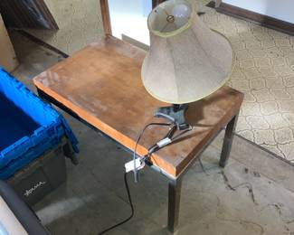 Smaller coffee/end table and a small lamp