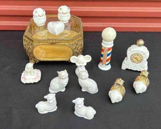 Collection Of Vintage Jewelry Box And Vintage Avon Perfume Bottles