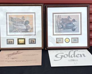 Unique Framed Duck Art With Stamps And Coins