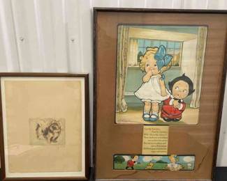 Vtg. Art, Dolly Dingle Curly Locks Dog By J. Auscher