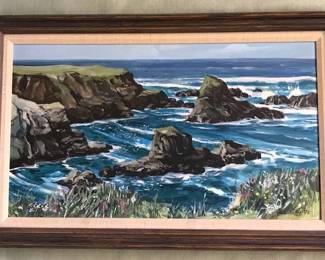 Vintage Seascape Oil Painting