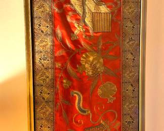 Floral silk framed 