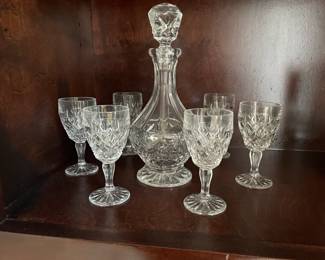 Crystal Decanter with 6 Wine Glasses