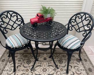 Outdoor Black Cast Aluminum Bistro Set