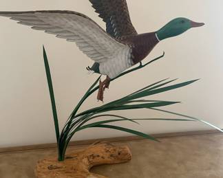 Wood Duck in Flight Figurine
