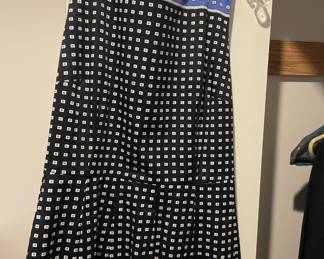 Talbots Plus Midi Dress Blue with Geometric Design