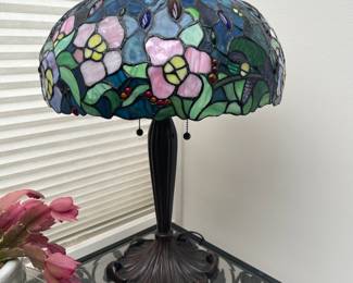 Tiffany Style Stained Glass Large Monumental Lamp