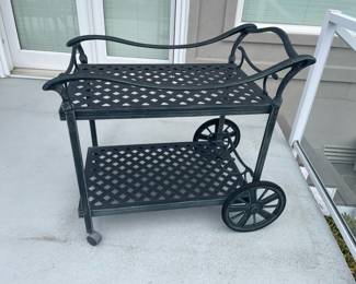 Black Cast Aluminum Tea Cart