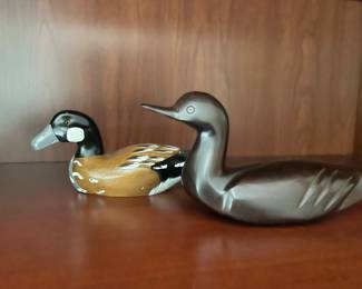 Hand Carved/Painted Duck Sculptures, Pewter Duck Sculpture