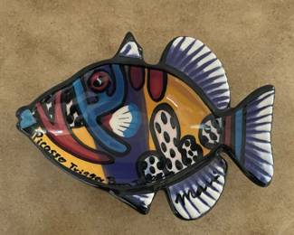 6 Hand Painted Fish Dishes - Signed by Ben Diller of Hawaii
