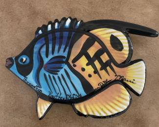 6 Hand Painted Fish Dishes - Signed by Ben Diller of Hawaii