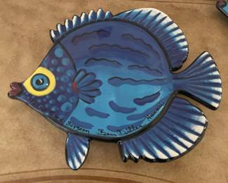 6 Hand Painted Fish Dishes - Signed by Ben Diller of Hawaii