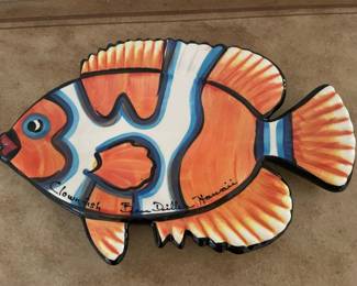 6 Hand Painted Fish Dishes - Signed by Ben Diller of Hawaii