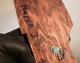 1995 Salish Tribal Art Carved/Painted Salmon by Larry James