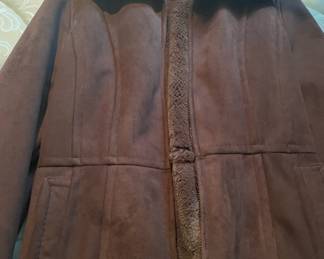 Platinum Brown Suede Faux Fur Lined Coat