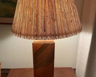 MCM Rectangular Wood Table Lamp