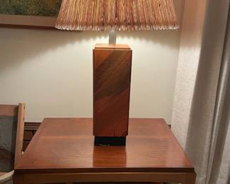 MCM Rectangular Wood Table Lamp