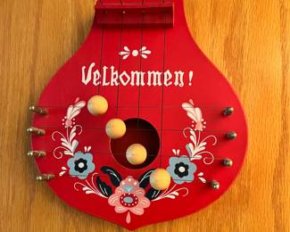 Scandinavian Folk Art Wood Door Harp