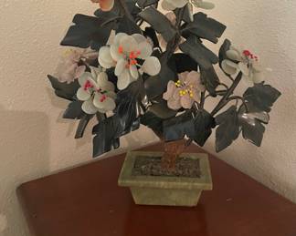 Chinese Jade Flowering Tree Decor