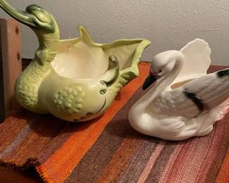 Hull Whimsical Large Swan Planter - #69, 1940's Ceramic Swan Planter