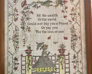 Framed Cross Stitch Artwork - Friendship Poem