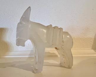 White Quartz Carved Donkey Figurine