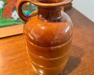 Frankoma Pottery Brown Ringed Jug