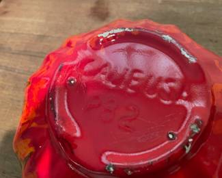 Cane USA Red Swirl Pottery Bowl - P82